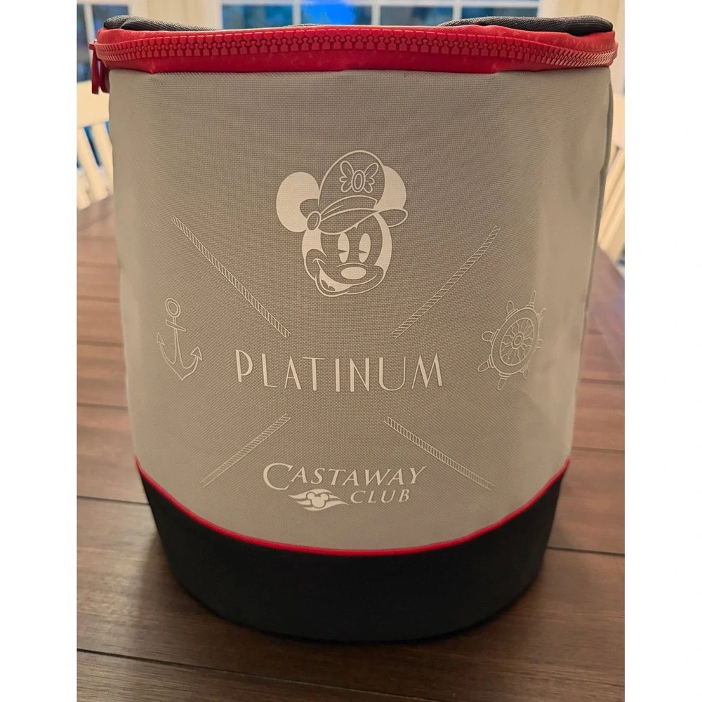 Disney Cruise Line Castaway Club Platinum Backpack Cooler Mickey Mouse Gray Red